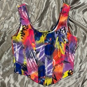 New Colorful Corset-Like Crop Top